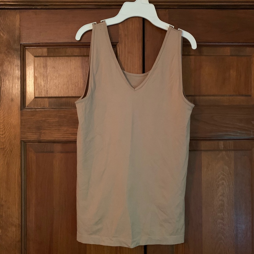 Tan V-neck tank